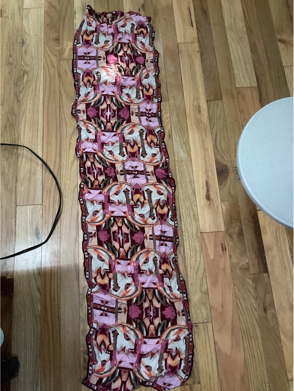 Handmade 100% Silk Colorful Abstract Pattern Scarf - Picture 5 of 7